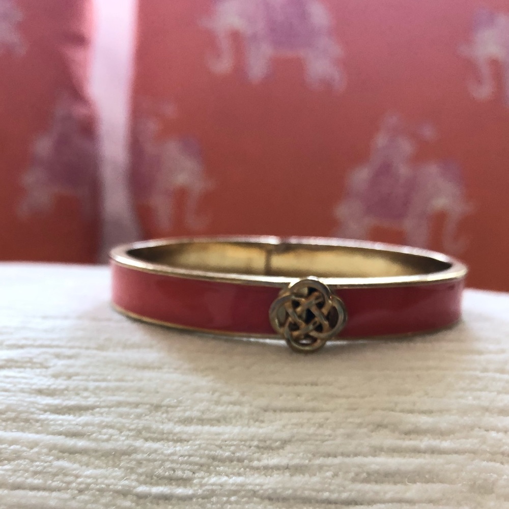 Stella & Dot Orange Enamel Hinge Bangle